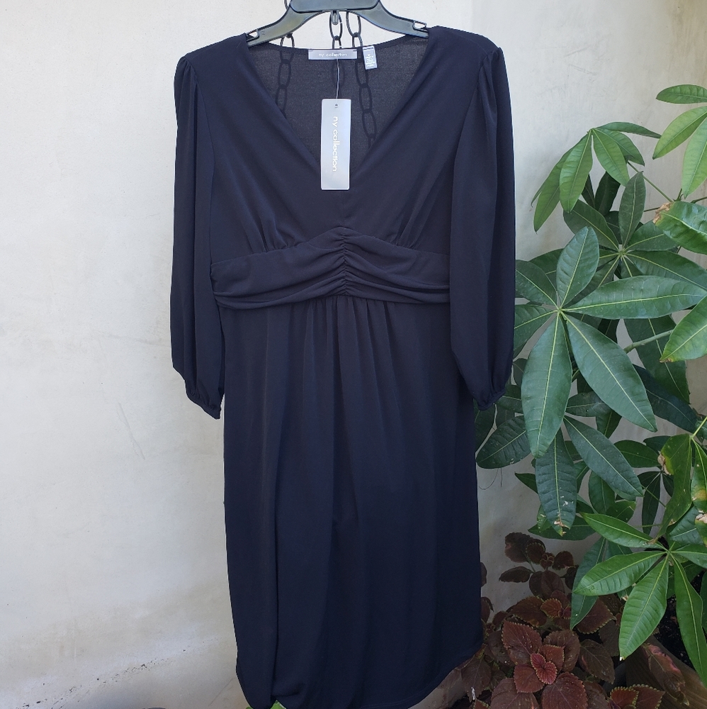 NWT Ruched A-Line Dress, NY Collection, size M